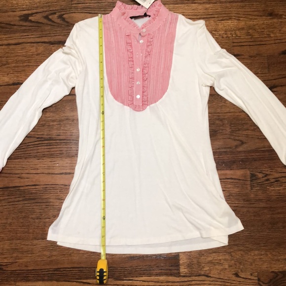 BCBG MAXAZRIA White Long Sleeve Shirt M NWT - Picture 12 of 15